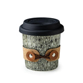 Cormomu travel coffee mug with glossy ceramic finish resisting stains
