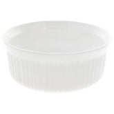 CorningWare FS1 2.5 Qt round casserole dish, front view, oven-to-table ready and durable.