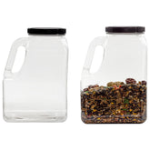 Cornucopia Brands clear gallon jar with handle, front view for pantry organization