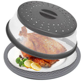 CORYTAO 12-inch collapsible microwave cover with vents, keeps mess contained