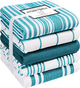 Cotton Clinic towels teal-green dish-towels-setup offer quick cleanup and versatile kitchen use.