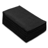 COTTON CRAFT Euro Cafe waffle-towel in black for high absorbency in the kitchen