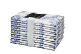 COTTON CRAFT navy toile dinner napkin 18x18 on table, soft and reusable for meals.