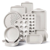 Country Kitchen nonstick stackable bakeware front view highlights space-saving design.