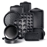 Country Kitchen nonstick stackable bakeware set for space-saving storage and easy release.