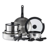 Country Kitchen removable-handle cookware set showing stove-to-oven versatility