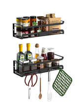 Couwilson spice rack wall mount two-pack for clutter-free kitchen storage.