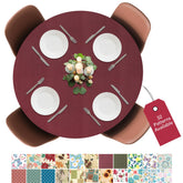 Covers For The Home basketweave red round table cover protecting a round table
