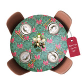 Covers For The Home round Christmas table cover with elastic edge protects while dining