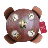 Covers For The Home woodgrain mahogany round table cover protects surfaces from spills