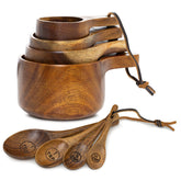 Covie wooden 1-cup measuring cup in acacia wood, durable kitchen essential.