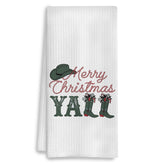 COWEB Merry Christmas towels absorption closeup showing rapid moisture uptake.