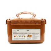 Crazy Korean Cooking Premium Kimchi Container outer sandy brown enhances display and fermentation readiness.