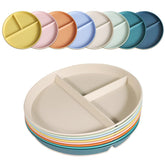 CrazyTerra divided plate green with three compartments for portion control at family meals.