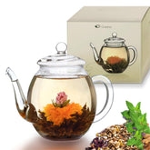 Creano glass teapot lid securing heat for clean brewing