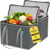 Creative Green Life XL insulated bag stands upright for easy loading.