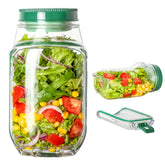Criamolo salad jar with side opening offers on-the-go convenience for fresh meals.