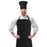 CRJHNS chef apron and hat set front view showing durable cotton fabric for daily use