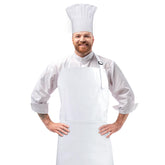 CRJHNS chef apron and hat set front view in white, durable cotton.