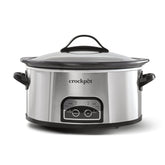 Crock-Pot 6-Quart slow cooker front view, spacious for family meals.