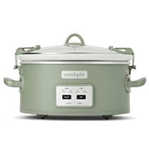 Crock-Pot locking lid close-up showing secure seal to prevent leaks during travel.