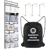 CruiSeaU Cruise Magnetic Door Organizer front view with 15 pockets for easy access.