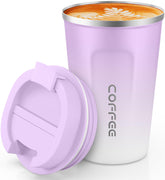 CS COSDDI 12oz tumbler front view, compact travel mug for on-the-go coffee