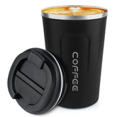 CS COSDDI 12 oz tumbler front view in black for on-the-go use.