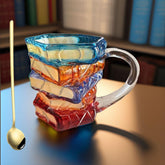 Cteaffee Vintage book-mug with spine embossing for cozy reading mornings.