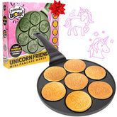 CucinaPro Unicorn mini pancake pan with seven designs for fun breakfasts