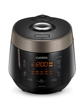 CUCKOO high-pressure rice cooker front view in sleek black finish for everyday family meals