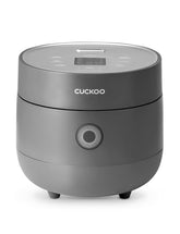 CUCKOO Micom Rice Cooker exterior in gray with compact design for small kitchens.