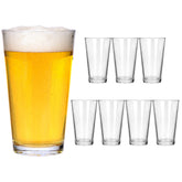 CUCUMI 8pc beer pint glasses, front view, ideal for everyday pours.
