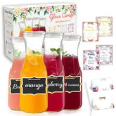 Cuguords glass carafe 1L with lid for easy chilling and serving.