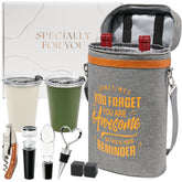 CUIJIALAHA wine gift tote bag for easy transport of two bottles at gatherings