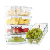 Cuiselect 5-pack 36oz glass meal prep containers with leak-free transport.