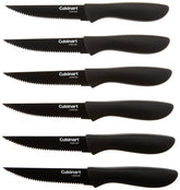 Cuisinart Advantage 6-piece steak knife set with black blades for precise slicing