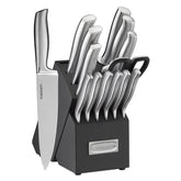 Cuisinart C77SS-15PG knife block set with ergonomic textured handles for comfortable use.