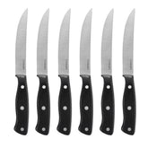 Cuisinart C77TR-S6SK steak knife set in black with precision blades for clean slicing.