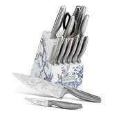 Cuisinart Caskata blade close-up showing precise etching and sharp edge.