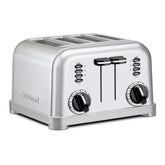 Cuisinart CPT-180P1 brushed stainless front view showing sleek kitchen-ready design for everyday toasting