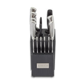 Cuisinart professional block knife set with woodgrain grey finish for stylish, space-saving storage.