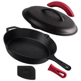 The Cuisinel cast iron skillet with lid delivers even heat for perfect searing.