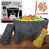 Cuitáxi molcajete lava rock bowl with traditional pestle for authentic Mexican salsas.