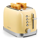 Culinaid 2-slice yellow toaster front view offering quick, stylish breakfasts.