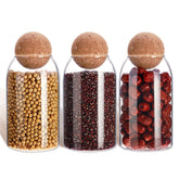 Cunhill 3-pcs glass jars with ball cork lids for airtight storage