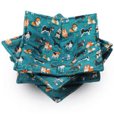 Cunhill blue dog-pattern microwave bowl cozy protects hands from heat