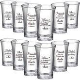 Cunhill clear acrylic shot glasses, 1.2 oz, ideal for festive toasts.