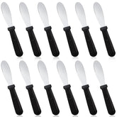 Cunno butter spreader knife set with black handles for smooth spreading