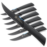 CuoCreate steak knives 4.7-inch blade close-up for smooth, precise cuts.